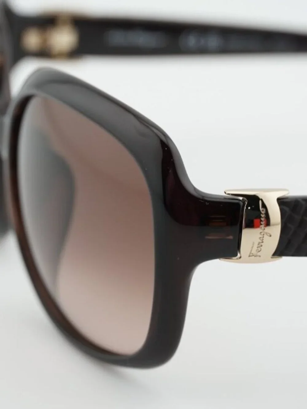 Salvatore Ferragamo SF739SA 210 Sunglasses Brown Rectangle Frame, Brown Lenses